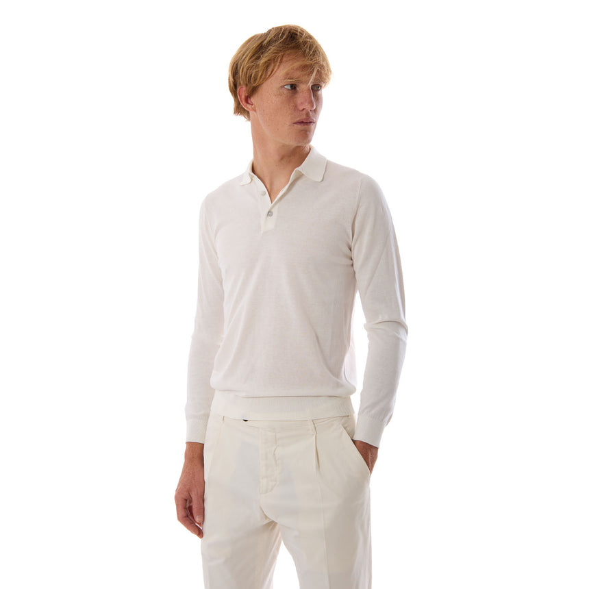 POLO TRICOT MANICA LUNGA BIANCA