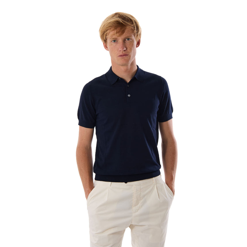 POLO TRICOT MANICA CORTA BLU SCURO