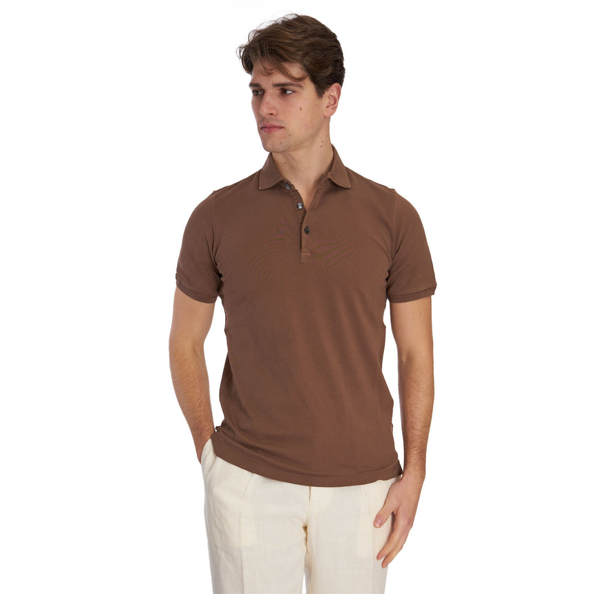 POLO MANICA CORTA MARRONE SCURO