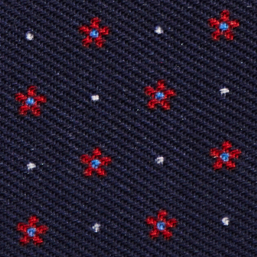 DARK BLUE LEATHER AND SILK CREDIT CARD HOLDER