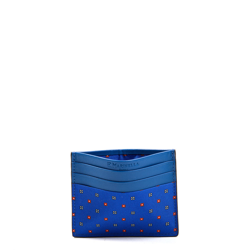 PORTACARTE DI CREDITO SETA E PELLE BLUETTE