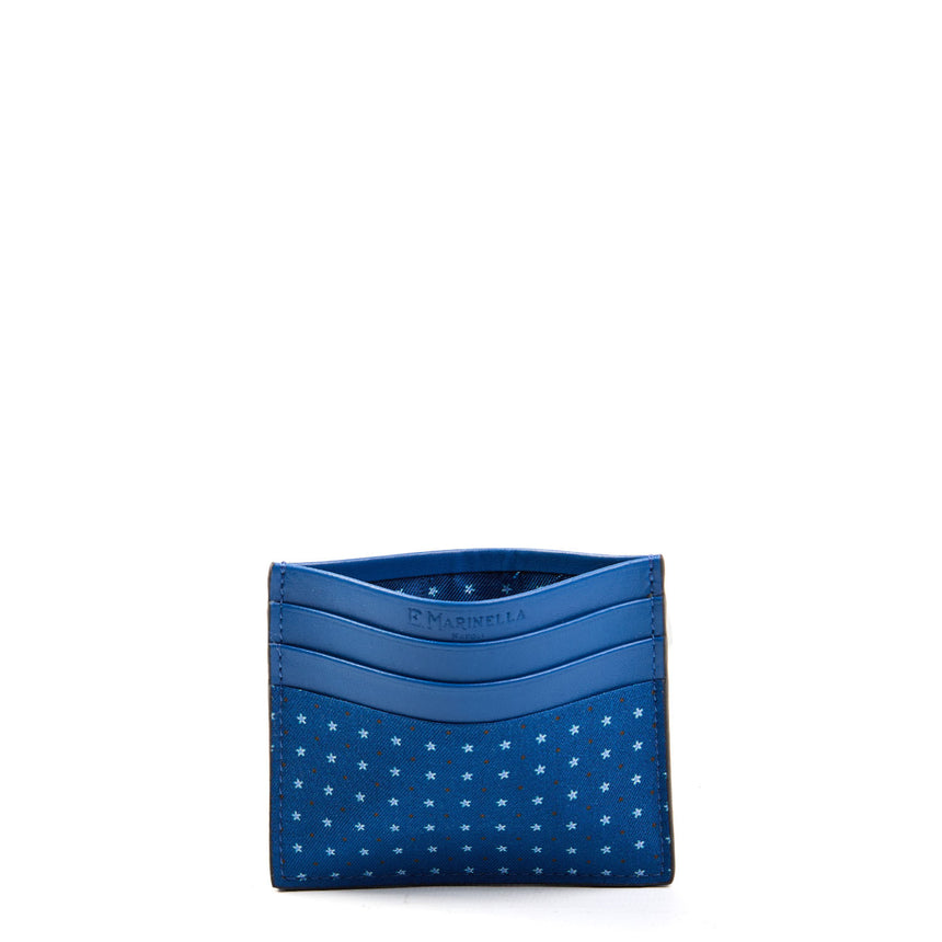 BLUETTE LEATHER AND SILK CREDIT CARD HOLDER