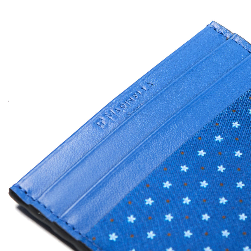 BLUETTE LEATHER AND SILK CREDIT CARD HOLDER