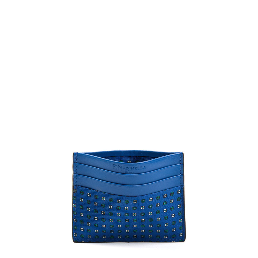 PORTACARTE DI CREDITO SETA E PELLE BLUETTE