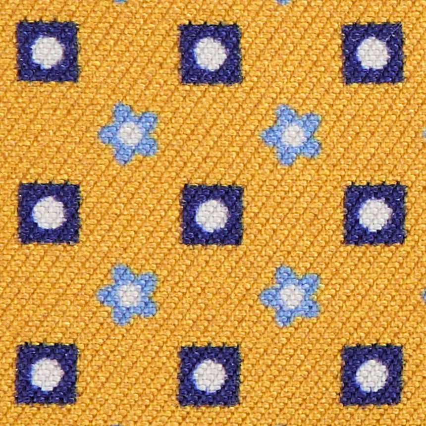 YELLOW LEATHER AND SILK CREDIT CARD HOLDER