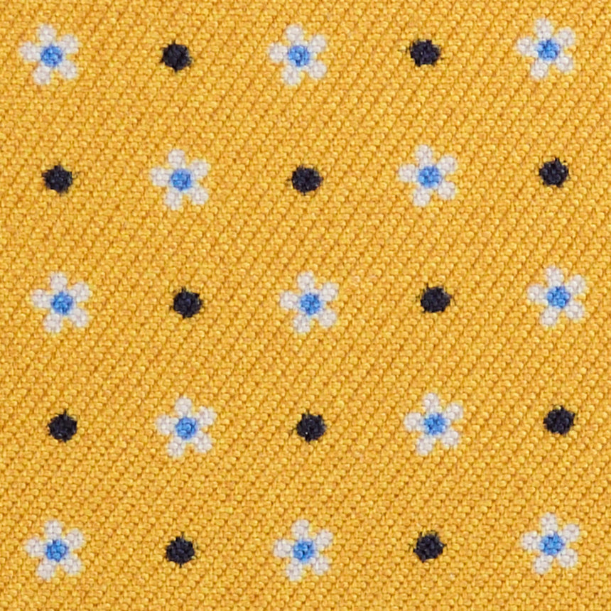 YELLOW LEATHER AND SILK CREDIT CARD HOLDER