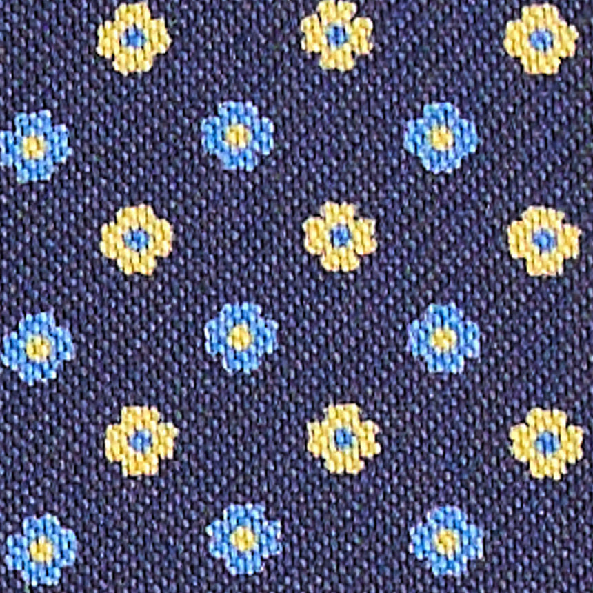 BLUE LEATHER AND SILK CREDIT CARD HOLDER