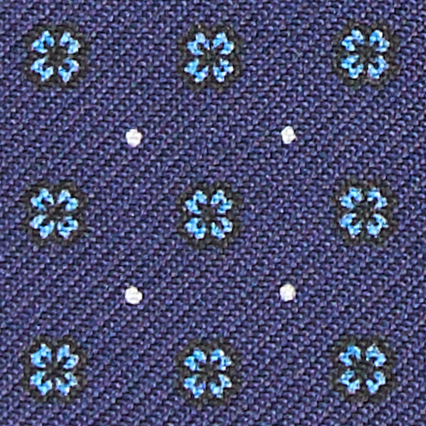 BLUE LEATHER AND SILK CREDIT CARD HOLDER