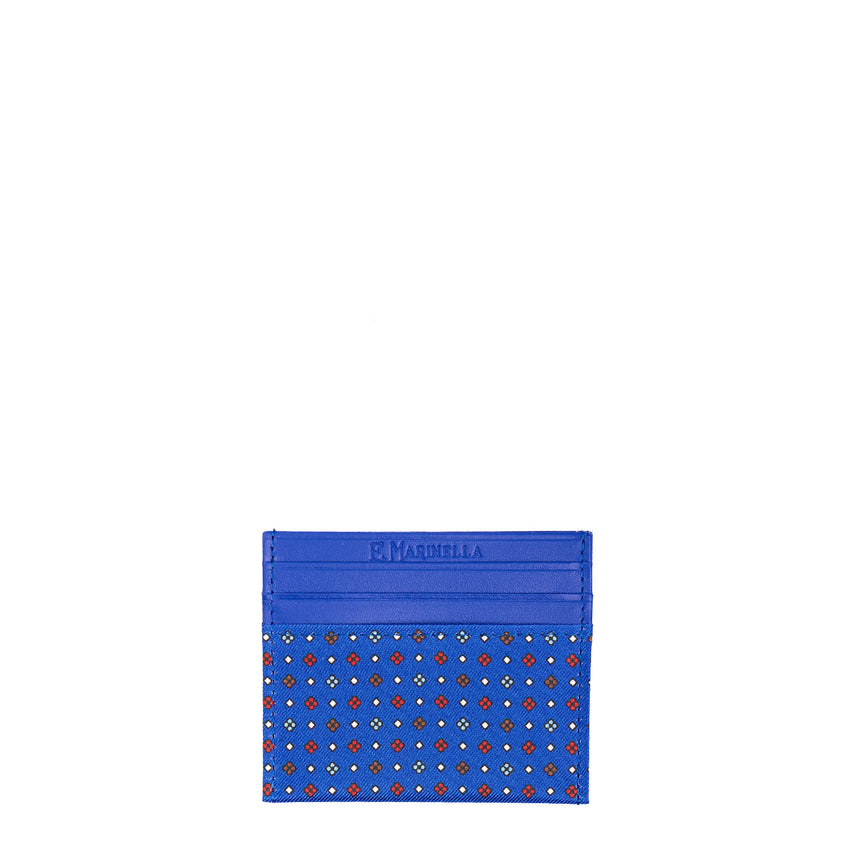 BLUETTE LEATHER AND SILK CREDIT CARD HOLDER
