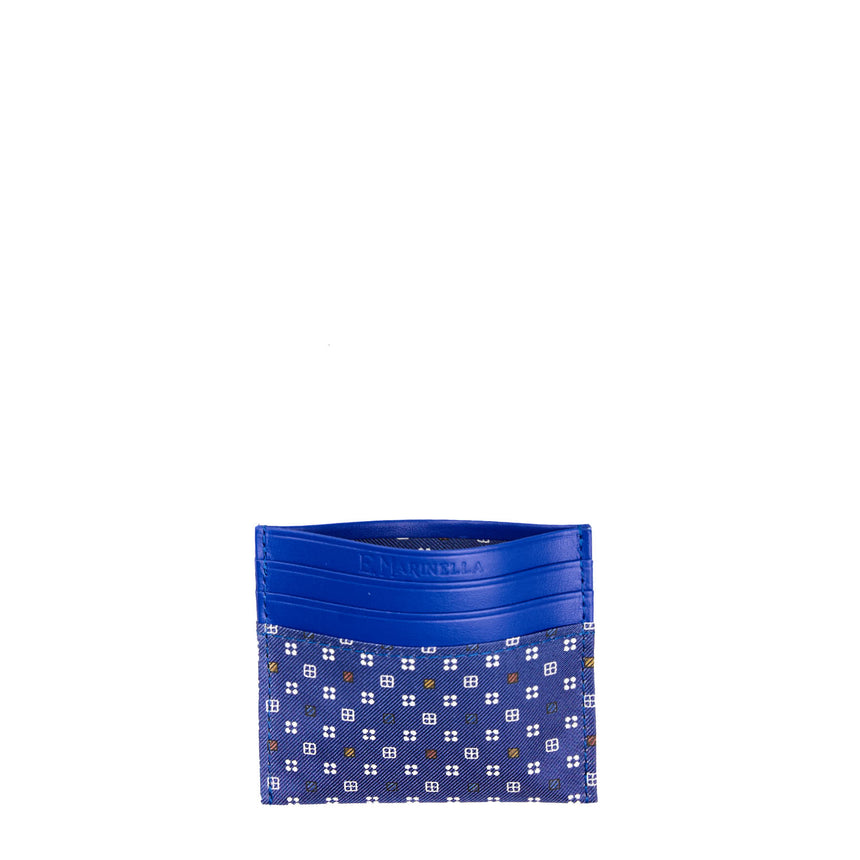 PORTACARTE DI CREDITO SETA E PELLE BLUETTE