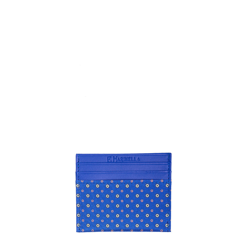 BLUETTE LEATHER AND SILK CREDIT CARD HOLDER