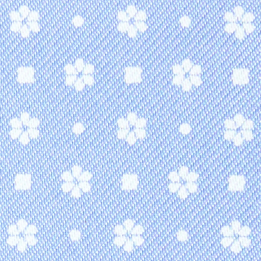 LIGHT BLUE LEATHER AND SILK CREDIT CARD HOLDER