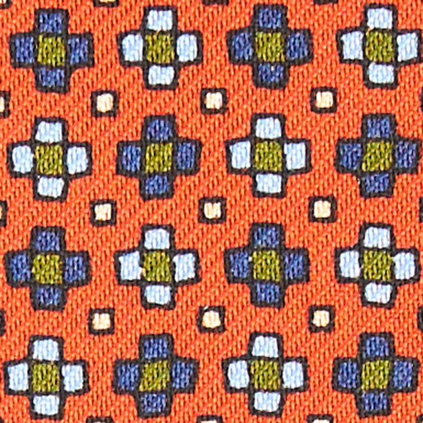 PORTACARTE DI CREDITO SETA E PELLE ARANCIONE