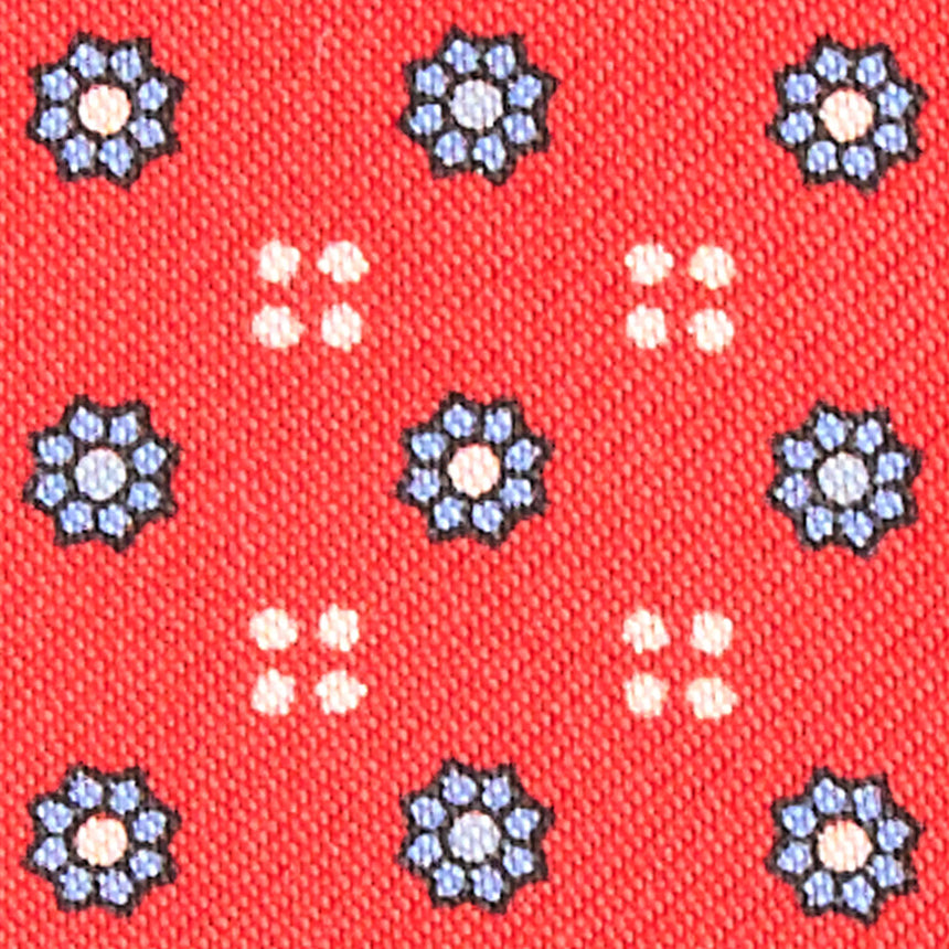 RED LEATHER AND SILK CREDIT CARD HOLDER