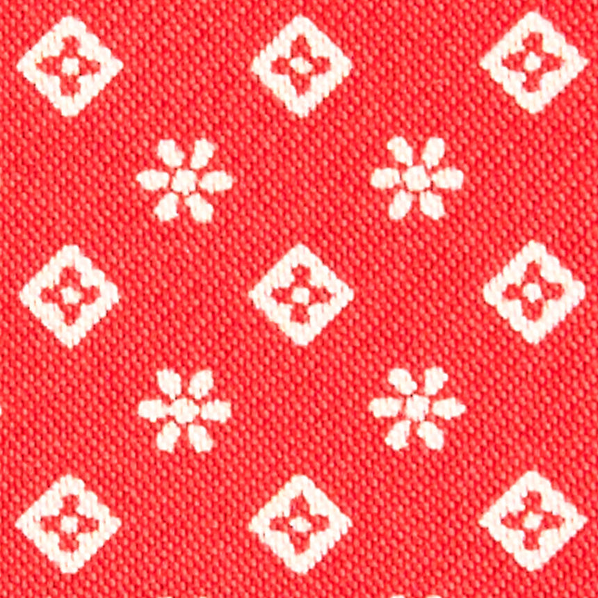 RED LEATHER AND SILK CREDIT CARD HOLDER