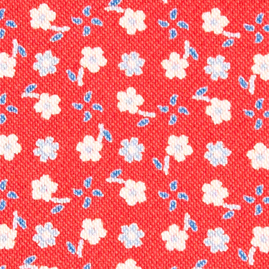 RED LEATHER AND SILK CREDIT CARD HOLDER