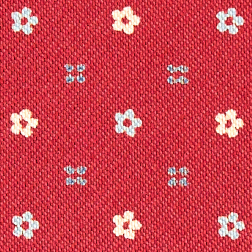 BURGUNDY LEATHER AND SILK CREDIT CARD HOLDER