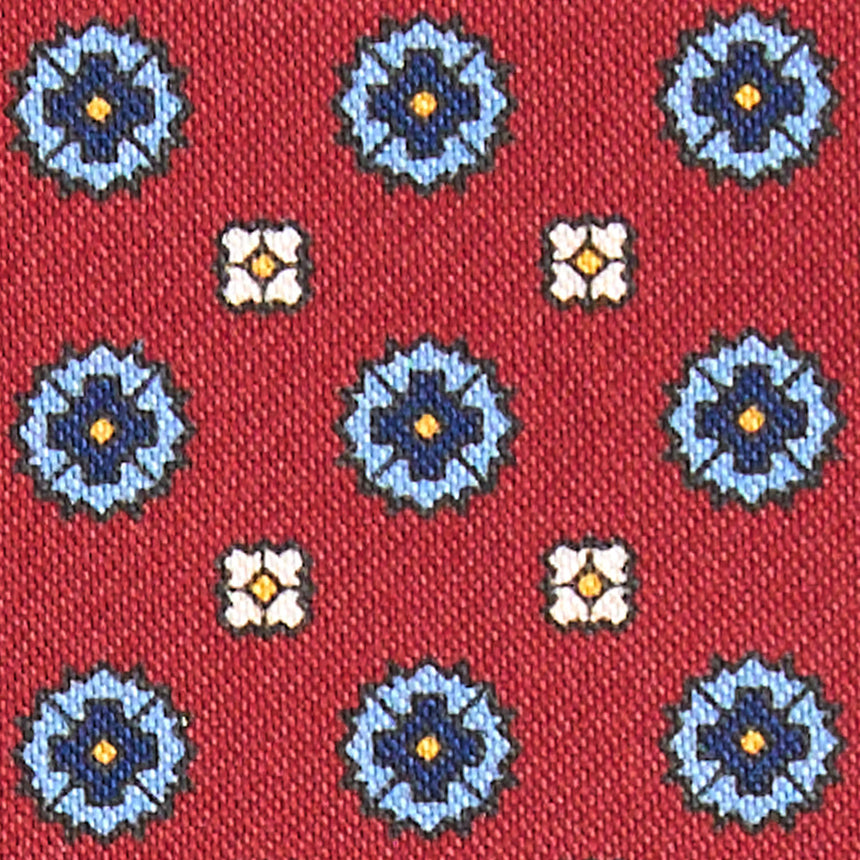 BURGUNDY LEATHER AND SILK CREDIT CARD HOLDER