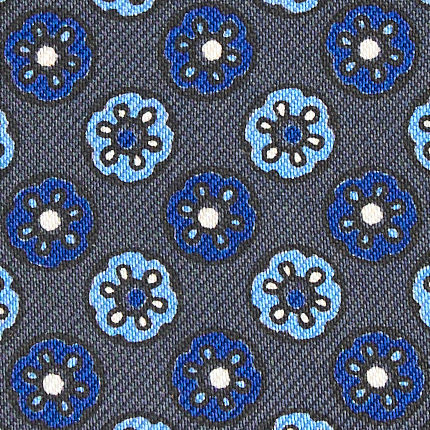 DARK GREY LEATHER AND SILK CREDIT CARD HOLDER