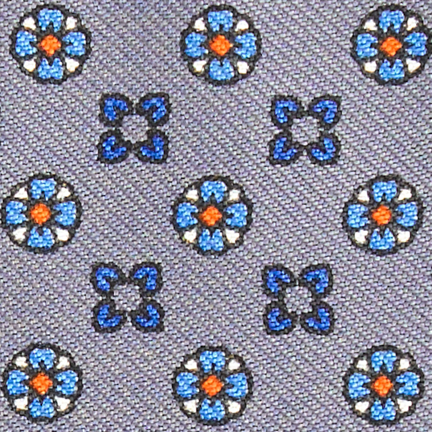 DARK GREY LEATHER AND SILK CREDIT CARD HOLDER