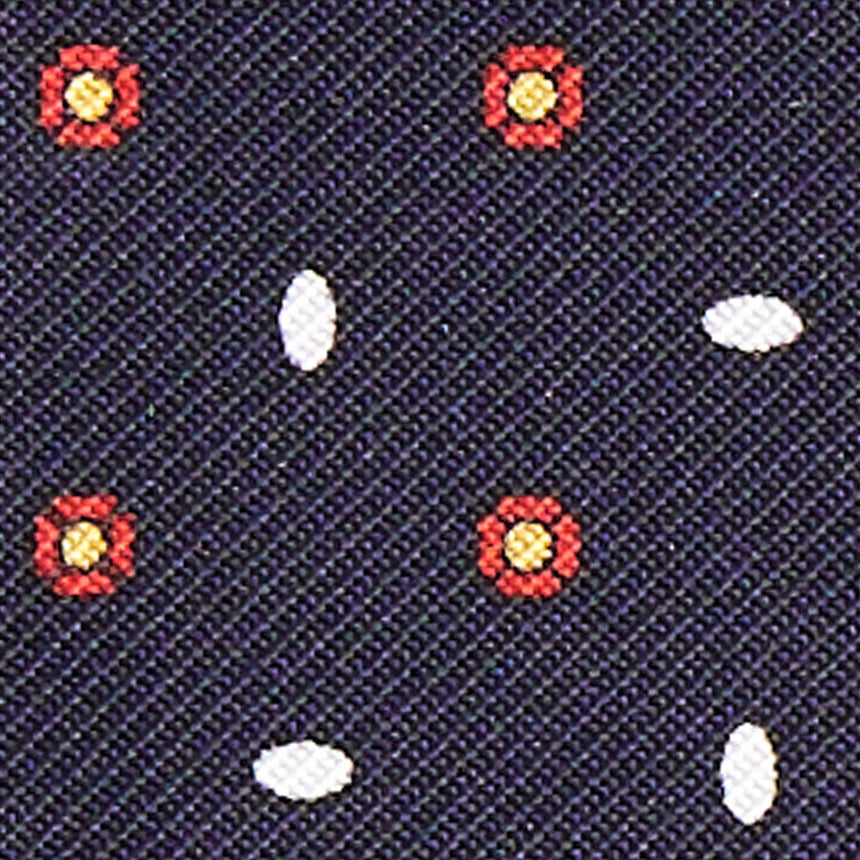 DARK BLUE LEATHER AND SILK CREDIT CARD HOLDER