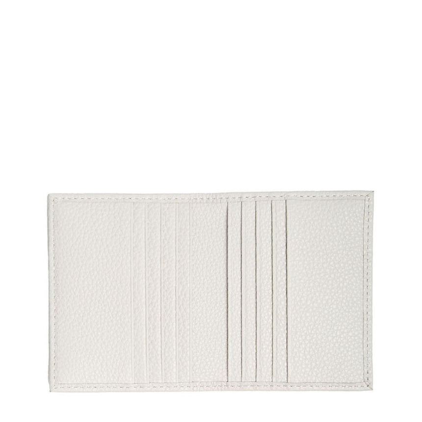 GREY LEATHER SOLID COLOR FOLDING CARD HOLDER