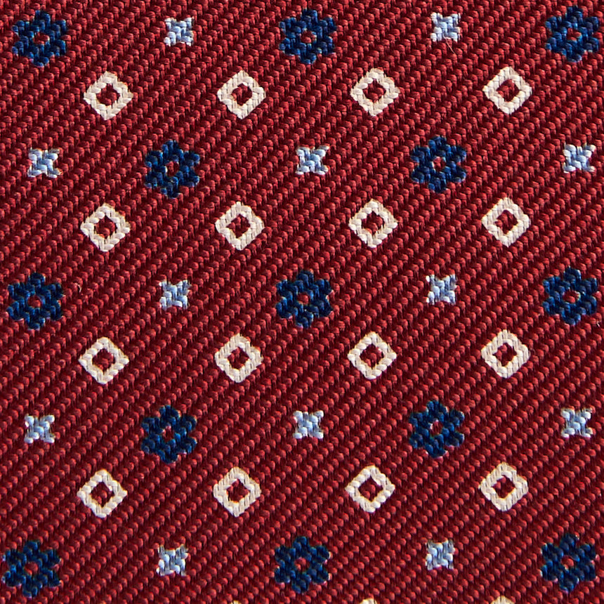 BURGUNDY SILK AND LEATHER FOLDING CARD HOLDER