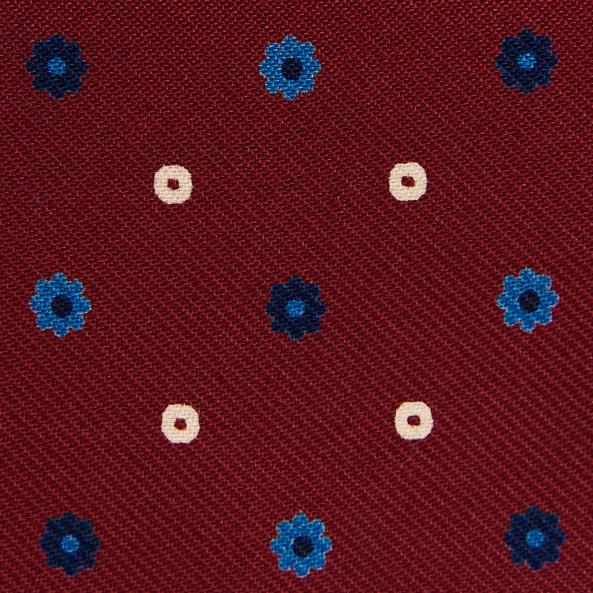 BURGUNDY SILK AND LEATHER FOLDING CARD HOLDER