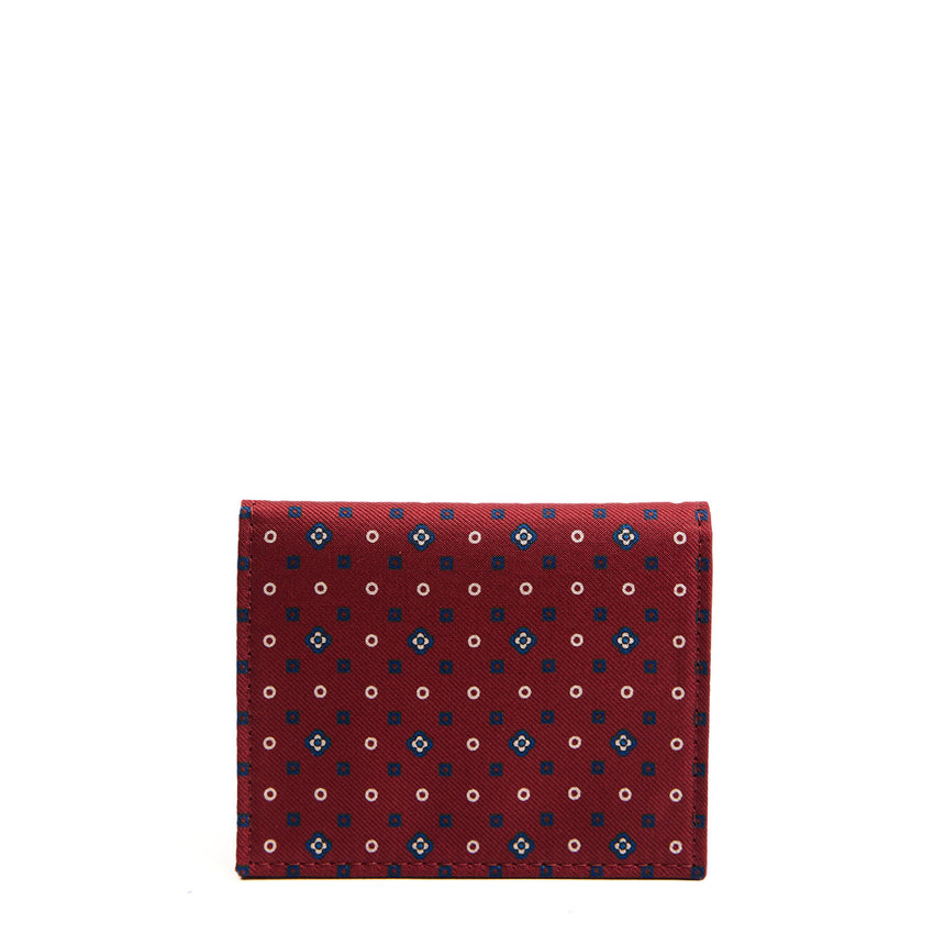 PORTACARTE PIEGHEVOLE IN SETA PELLE BORDEAUX