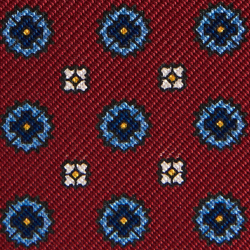 BURGUNDY SILK AND LEATHER FOLDING CARD HOLDER