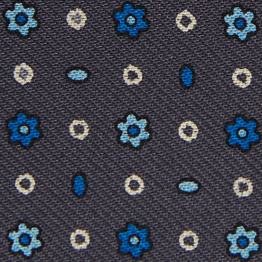 DARK GREY SILK AND LEATHER FOLDING CARD HOLDER