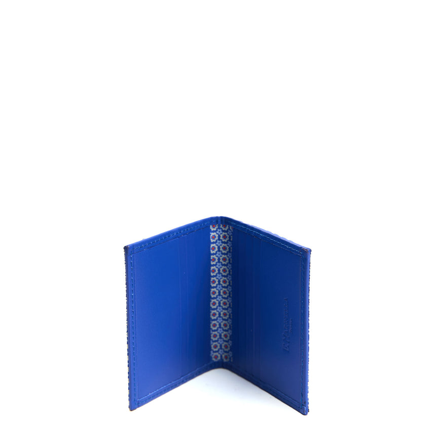 PORTACARTE PIEGHEVOLE IN SETA PELLE BLUETTE