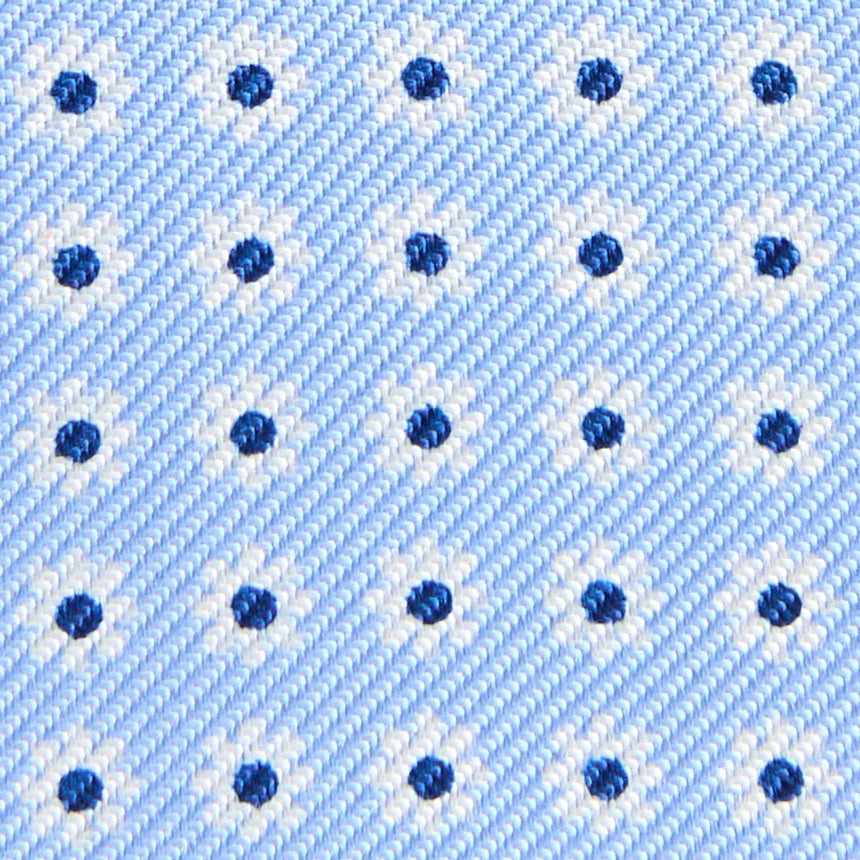 LIGHT BLUE SILK AND LEATHER FOLDING CARD HOLDER