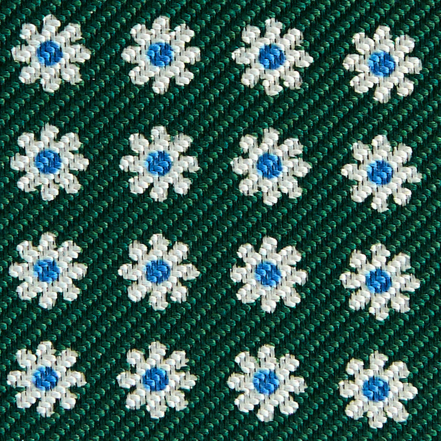 DARK GREEN SILK AND LEATHER FOLDING CARD HOLDER