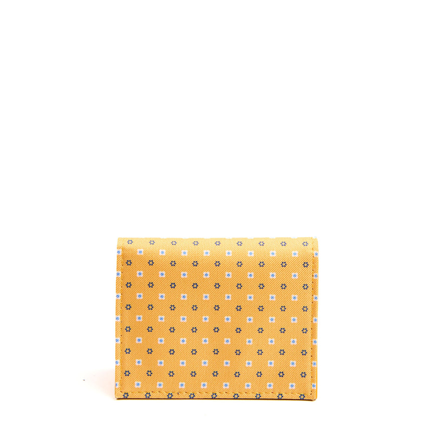 PORTACARTE PIEGHEVOLE IN SETA PELLE GIALLO