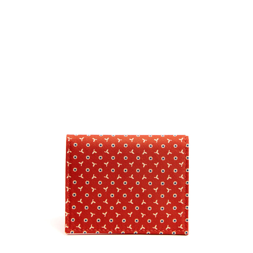 PORTACARTE PIEGHEVOLE IN SETA PELLE ARANCIONE