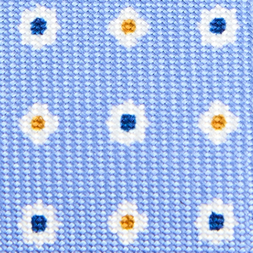 LIGHT BLUE KEYFOB IN SILK AND LEATHER