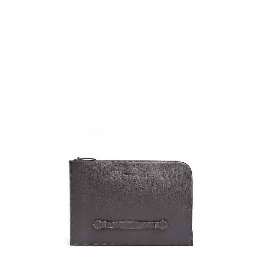 DARK GREY LEATHER PORTFOLIO