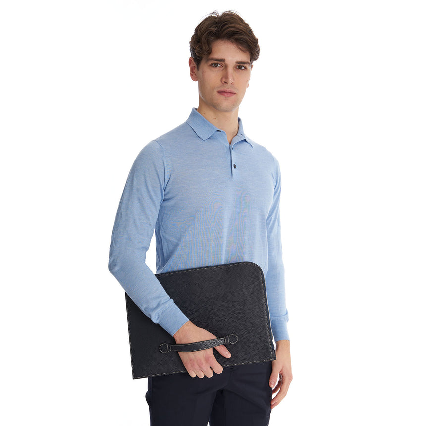 BLUE LEATHER PORTFOLIO