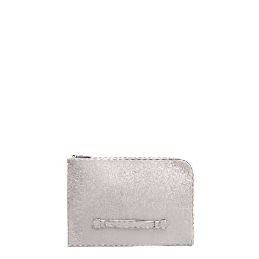LIGHT GREY LEATHER PORTFOLIO