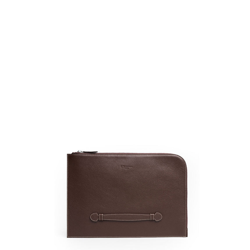 DARK BROWN LEATHER PORTFOLIO