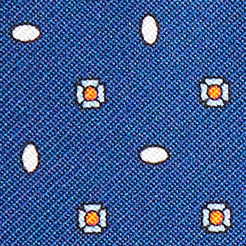 BLUE LEATHER AND SILK CREDIT CARD HOLDER