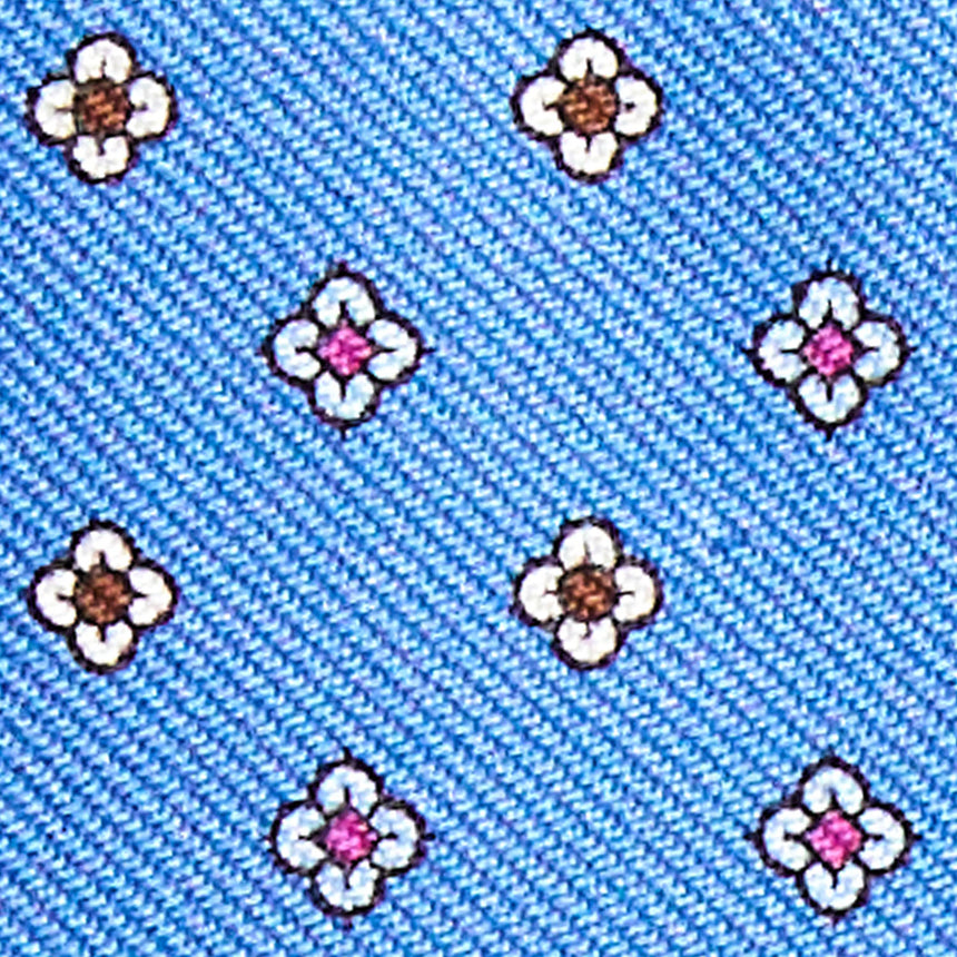 POWDER BLUE LEATHER AND SILK CREDIT CARD HOLDER