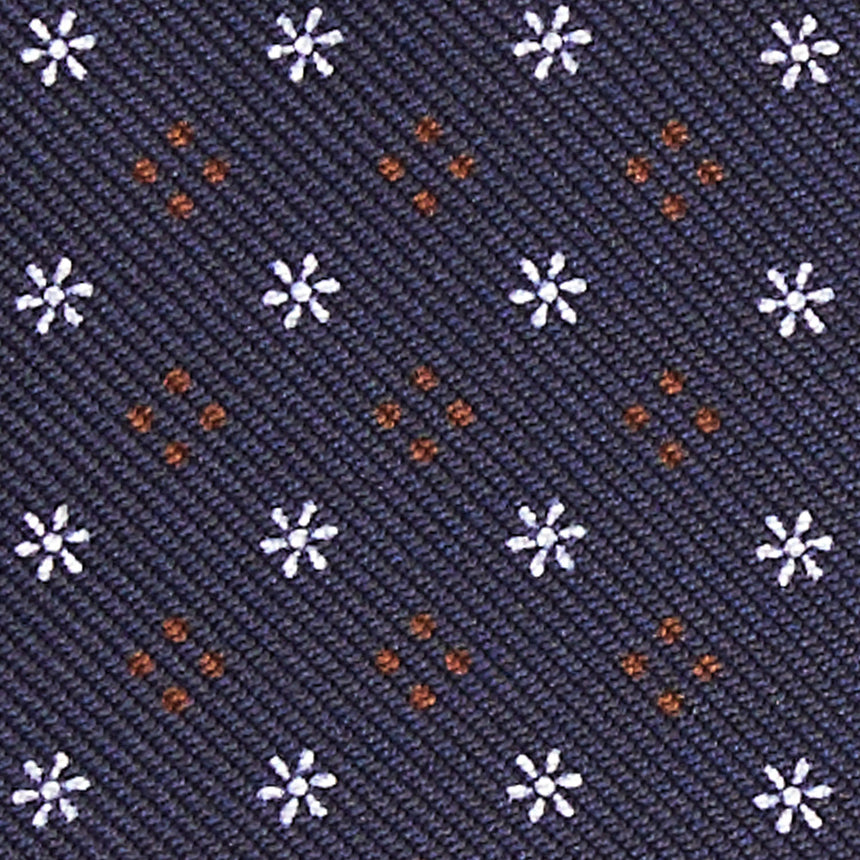 DARK BLUE LEATHER AND SILK CREDIT CARD HOLDER