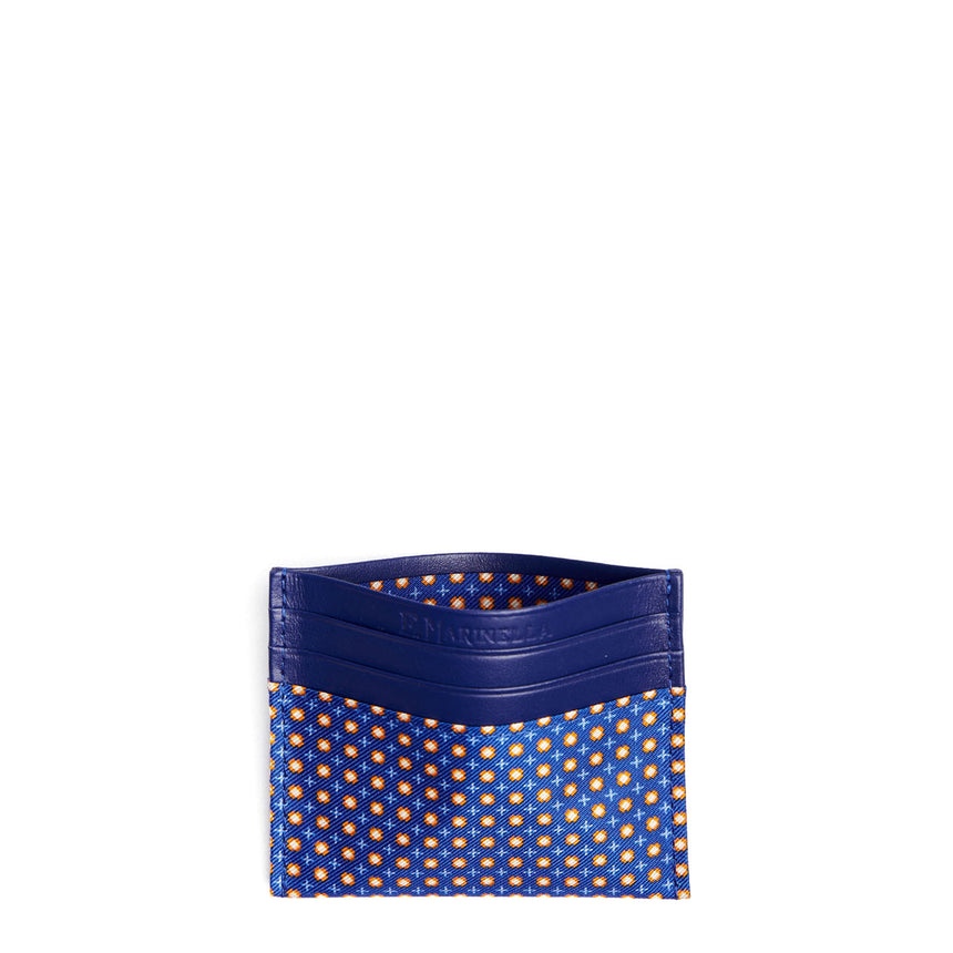 BLUETTE LEATHER AND SILK CREDIT CARD HOLDER