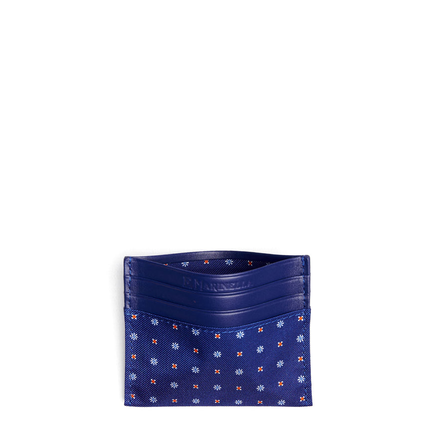 PORTACARTE DI CREDITO SETA E PELLE BLUETTE