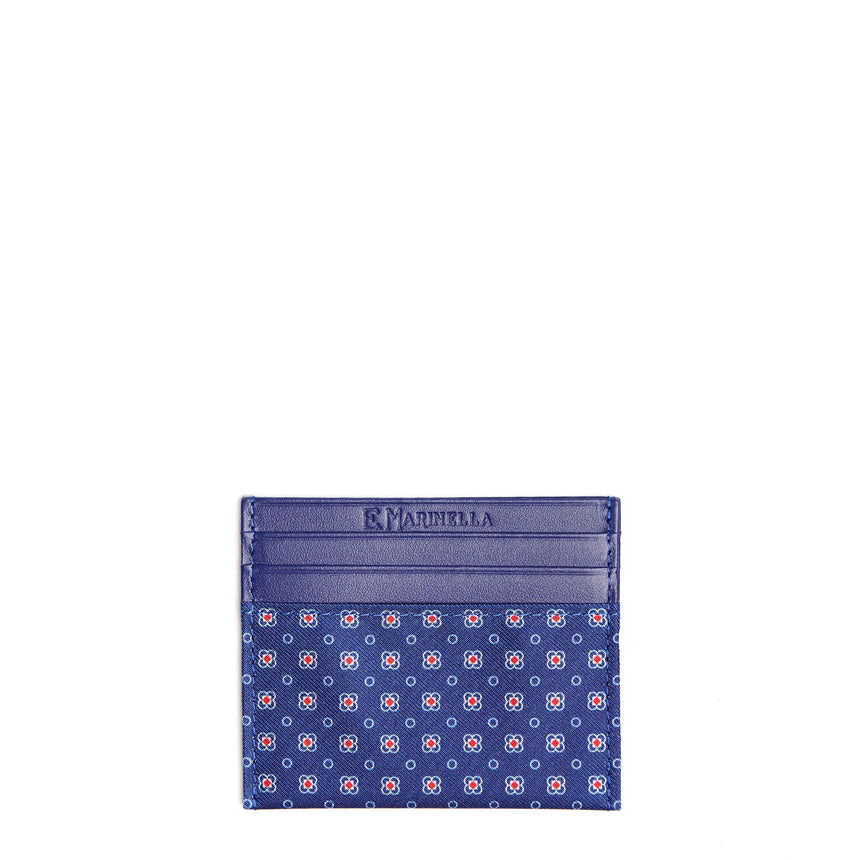 BLUETTE LEATHER AND SILK CREDIT CARD HOLDER