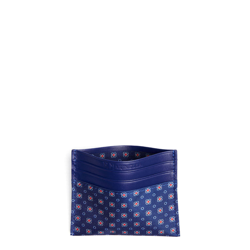 BLUETTE LEATHER AND SILK CREDIT CARD HOLDER