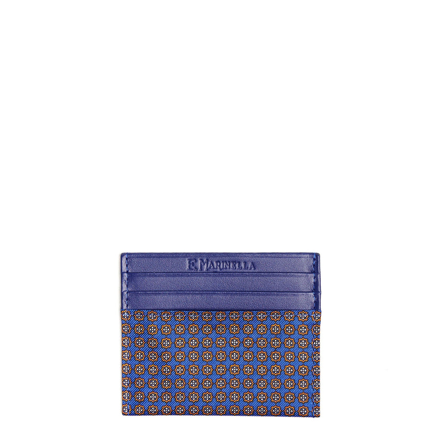BLUETTE LEATHER AND SILK CREDIT CARD HOLDER