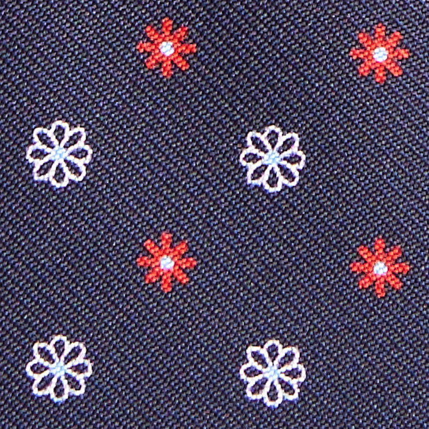 DARK BLUE SILK AND LEATHER CREDIT CARD HOLDER